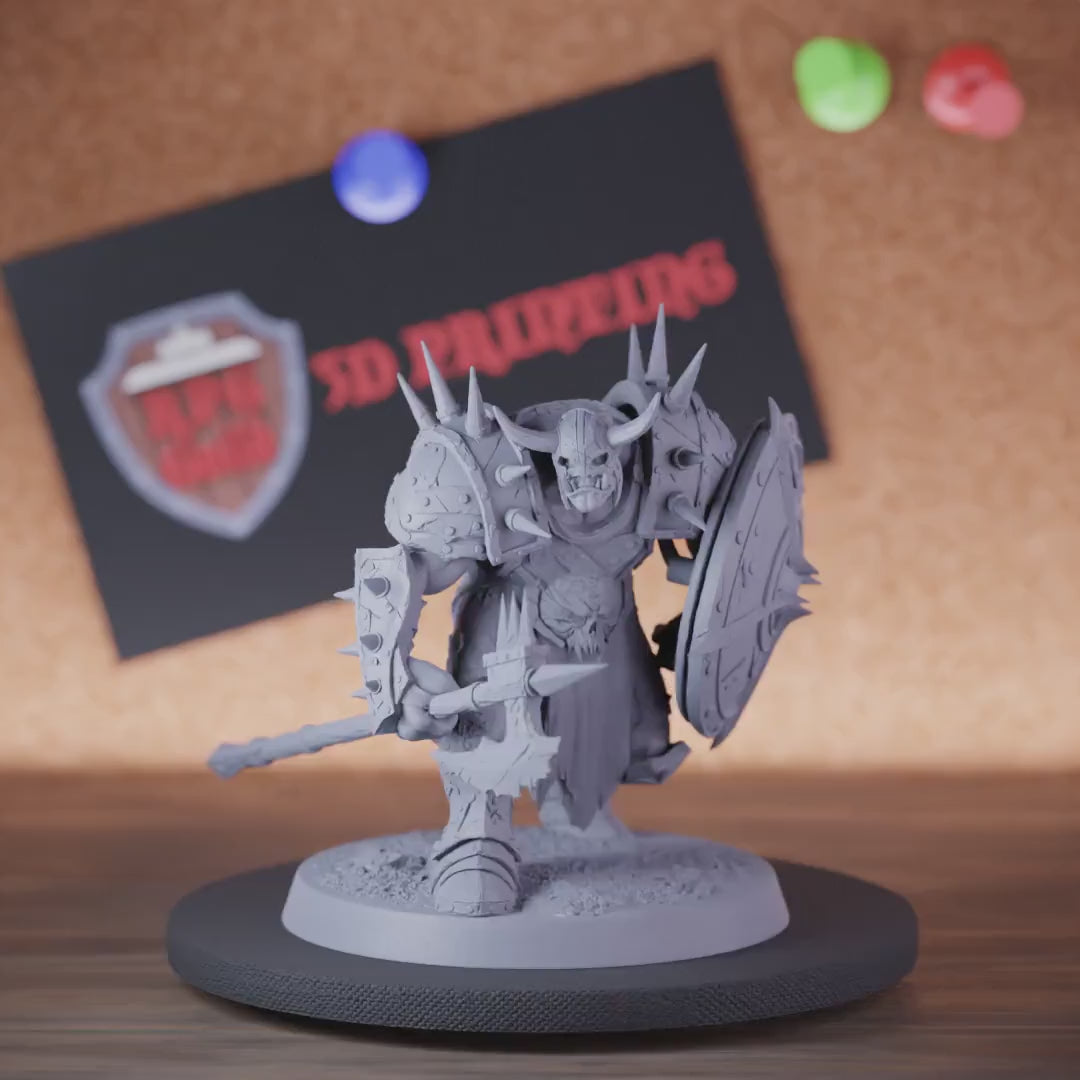 Ork 5e | DnD Infanterie Ork Hellebarde & Schild Miniatur