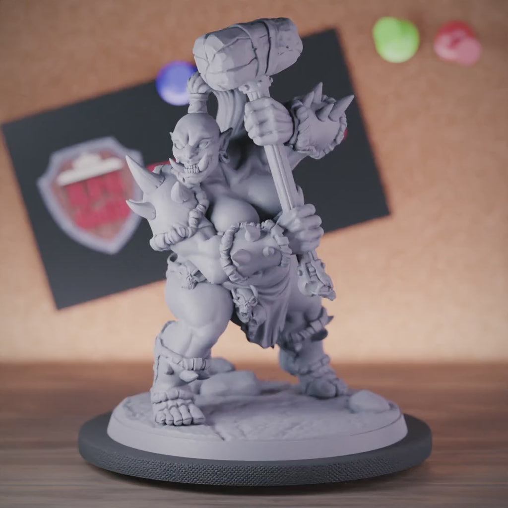 Ork 5e | DnD Weibliche Ork-Kriegerin Monsterminiatur 