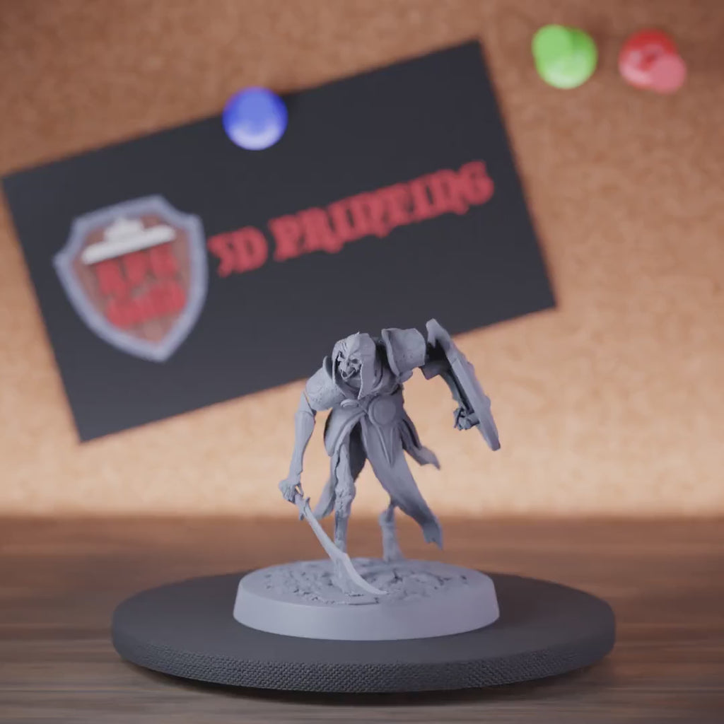 Skeleton 5e | DnD Persian Scimitar Shield Hooded Miniature