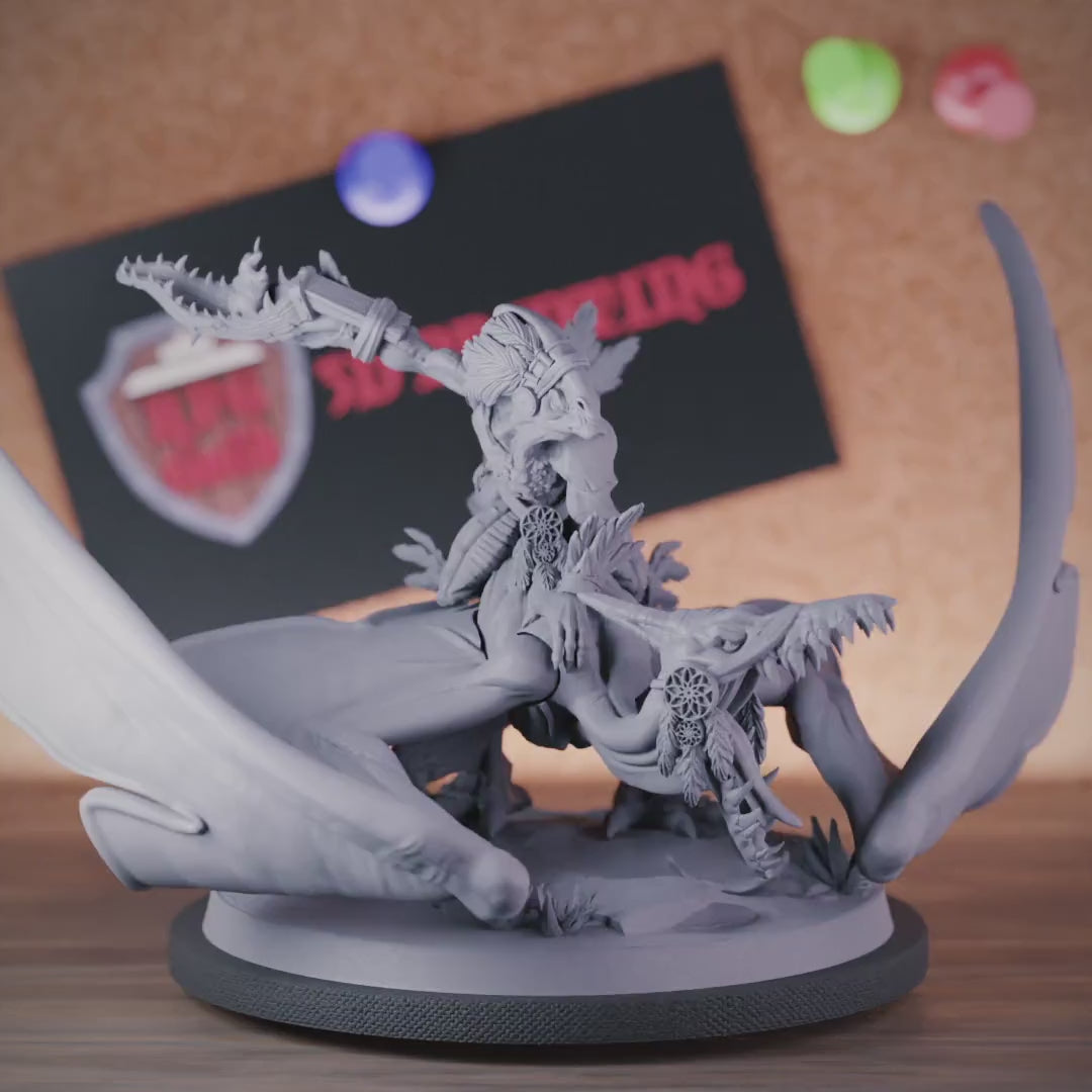 Lizardfolk 5e | DnD Pterodactyl Rider Roar Miniature