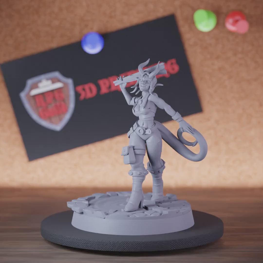 Tiefling 5e | DnD Female Tiefling Rogue Warrior Miniature
