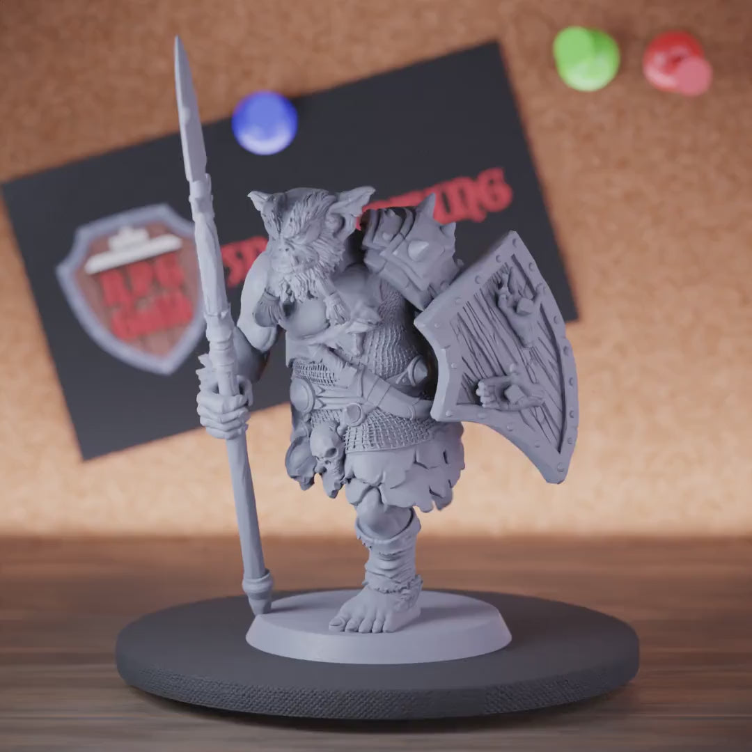 Bugbear 5e | DnD Bugbear Barbarian Spear Monster Miniature