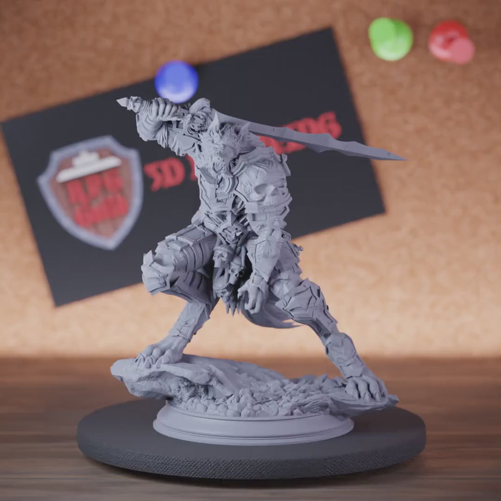Wolffolk 5e | DnD Wolffolk Warrior Sword Miniature