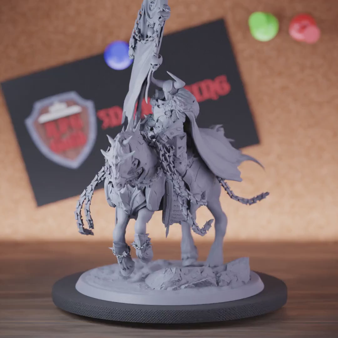 Death Knight 5e | DnD Undead Cavalry Banner Miniature