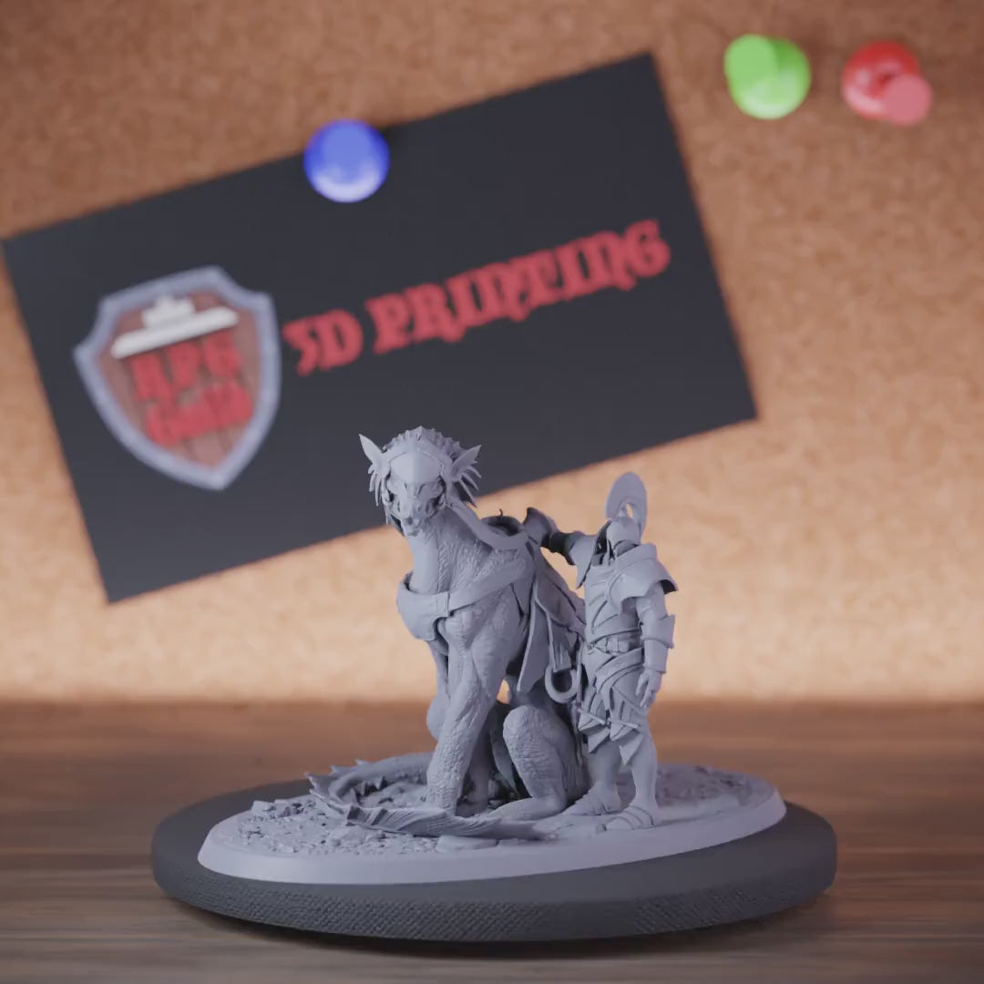 Paladin 5e | DnD Paladin Defender Sitting Panthera Miniature