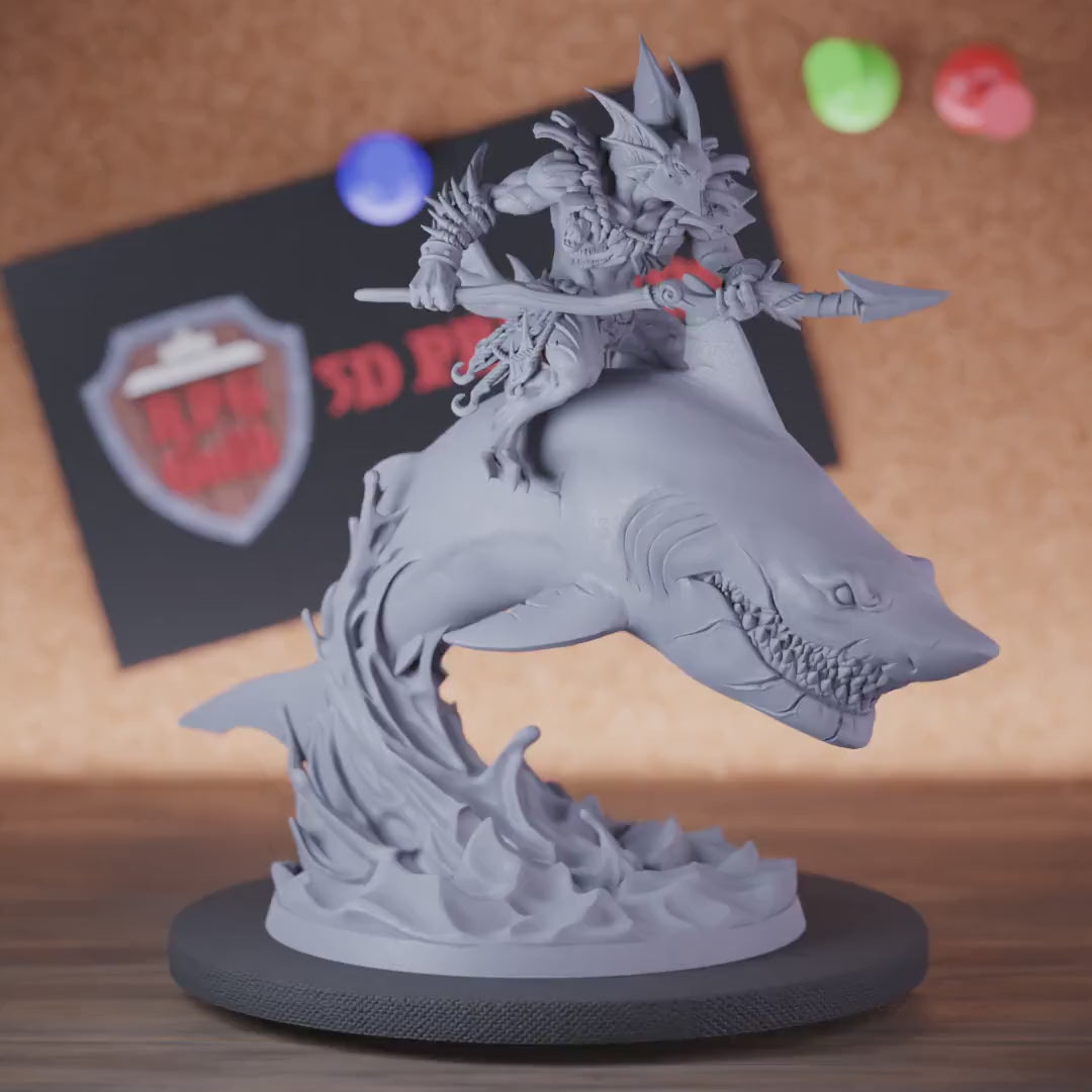 Sahuagin 5e | DnD Sahuagin Shark Rider Miniature