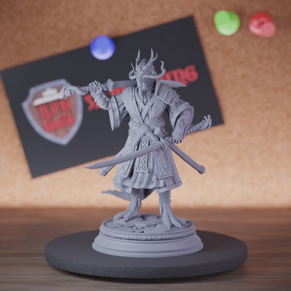 Dragonborn 5e | DnD Dragonborn Samurai Miniature