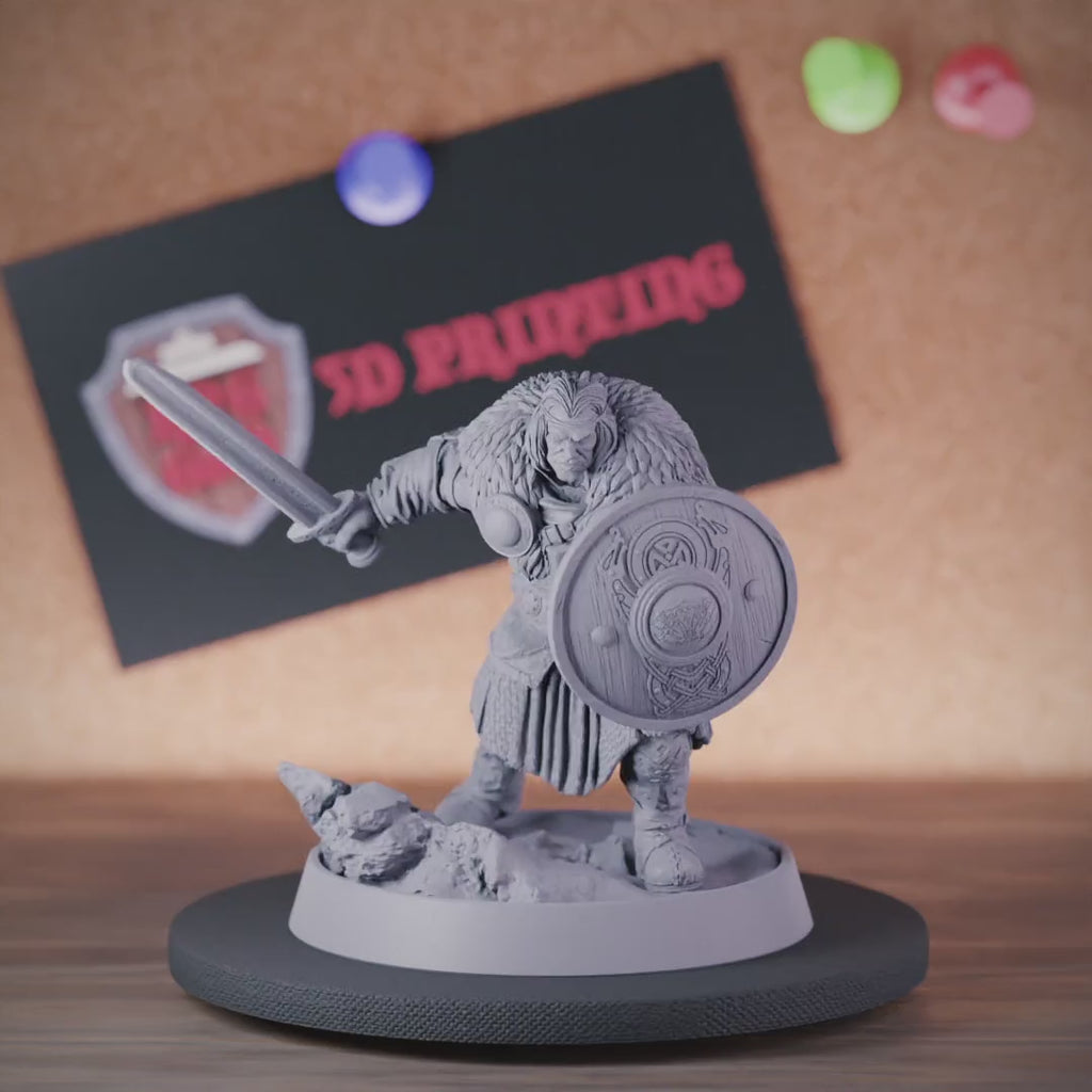 Kämpfer 5e | DnD Kämpfer Nordmann Schwertkämpfer Miniatur 