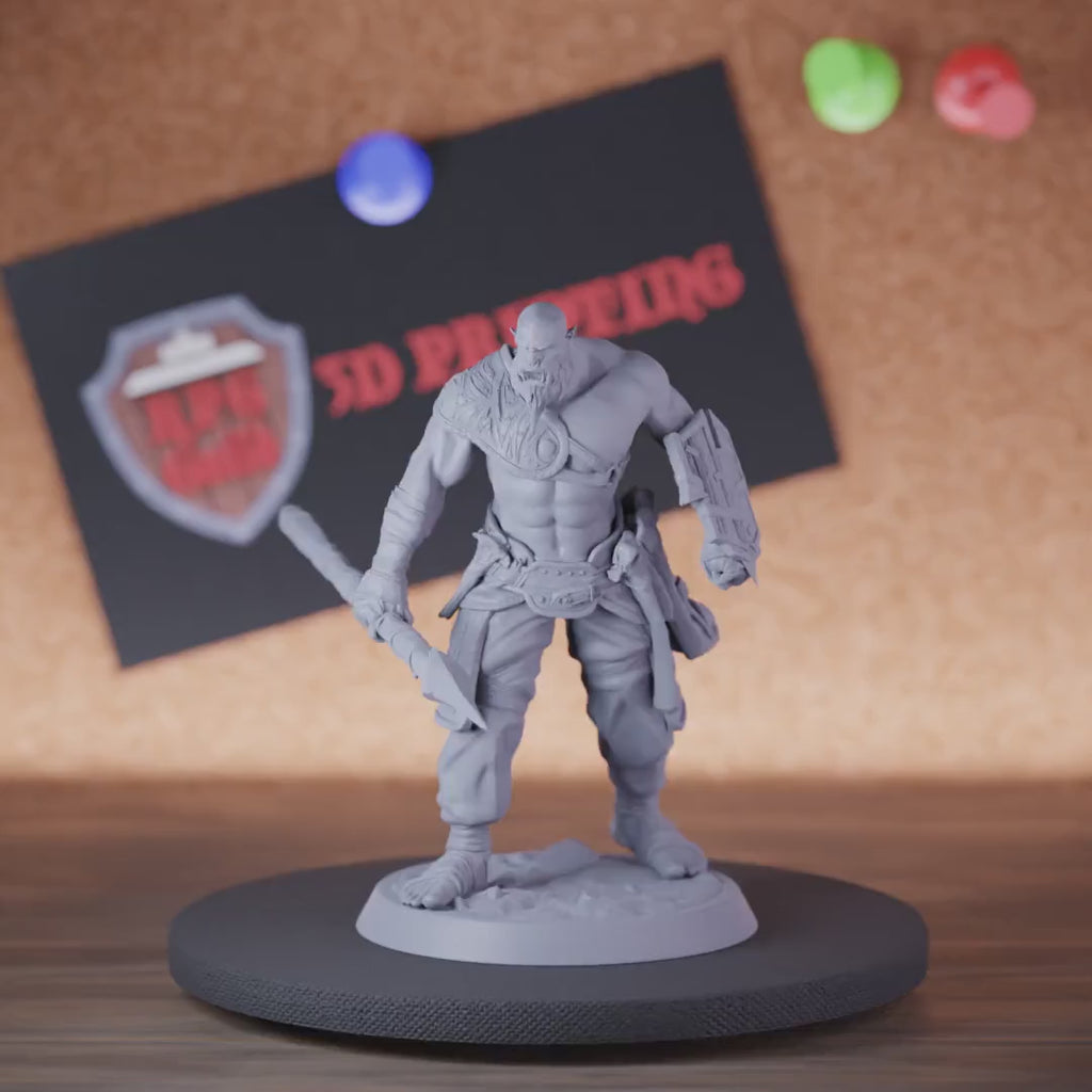Orc 5e | DnD Orc Barbarian Spear Miniature