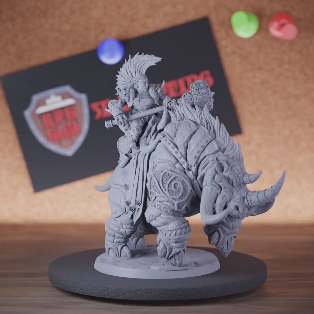 Dwarf 5e | DnD Female Monster Rider Barbarian Miniature