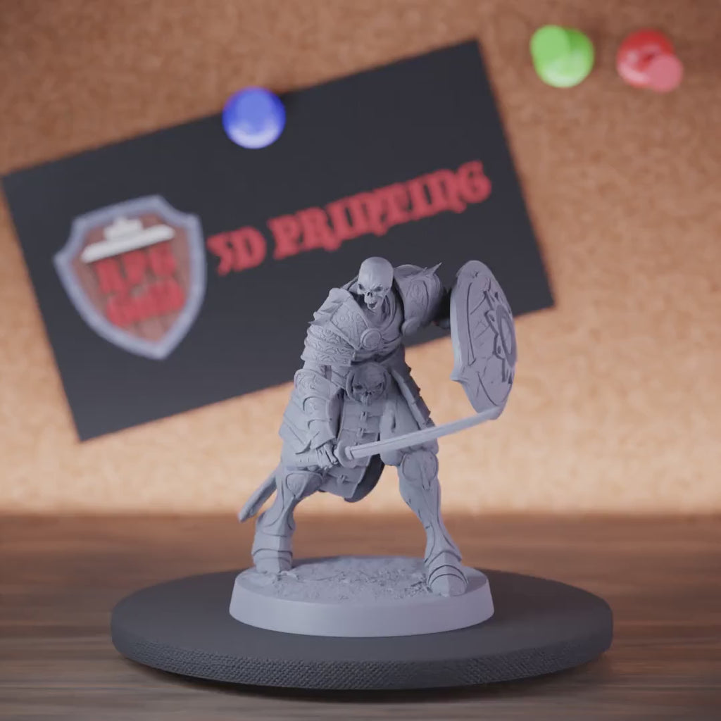 Skelett 5e | DnD Samurai-Skelett Schwert Schild Spott Miniatur 