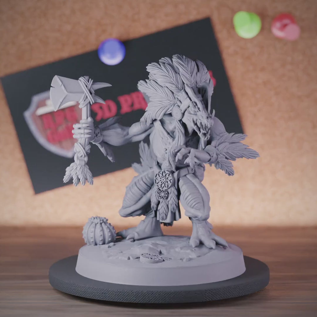 Lizardfolk 5e | DnD Lizardfolk Warrior Miniature