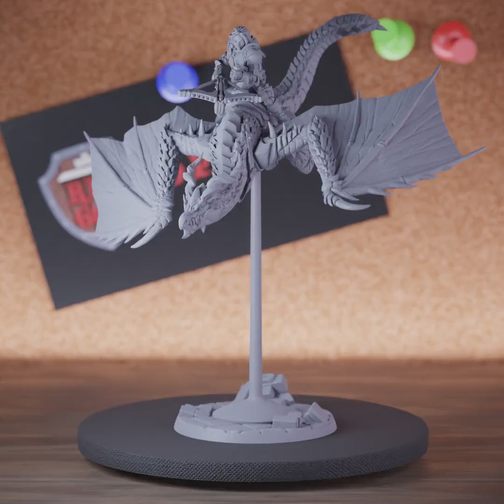 Fighter 5e | DnD Wyvern Rider Female Sword Miniature