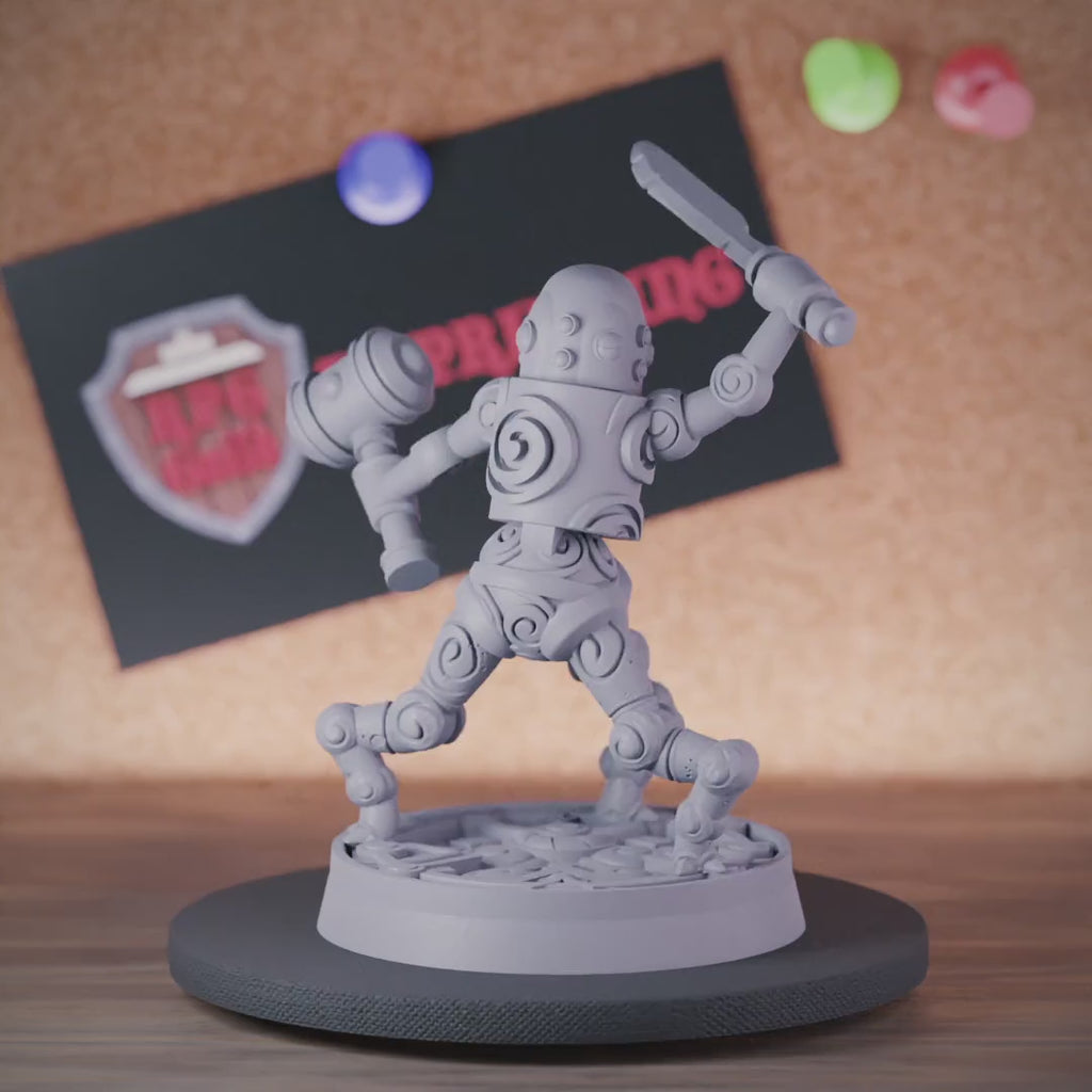 Construct 5e | DnD Clockwork Guardian Minion Miniature