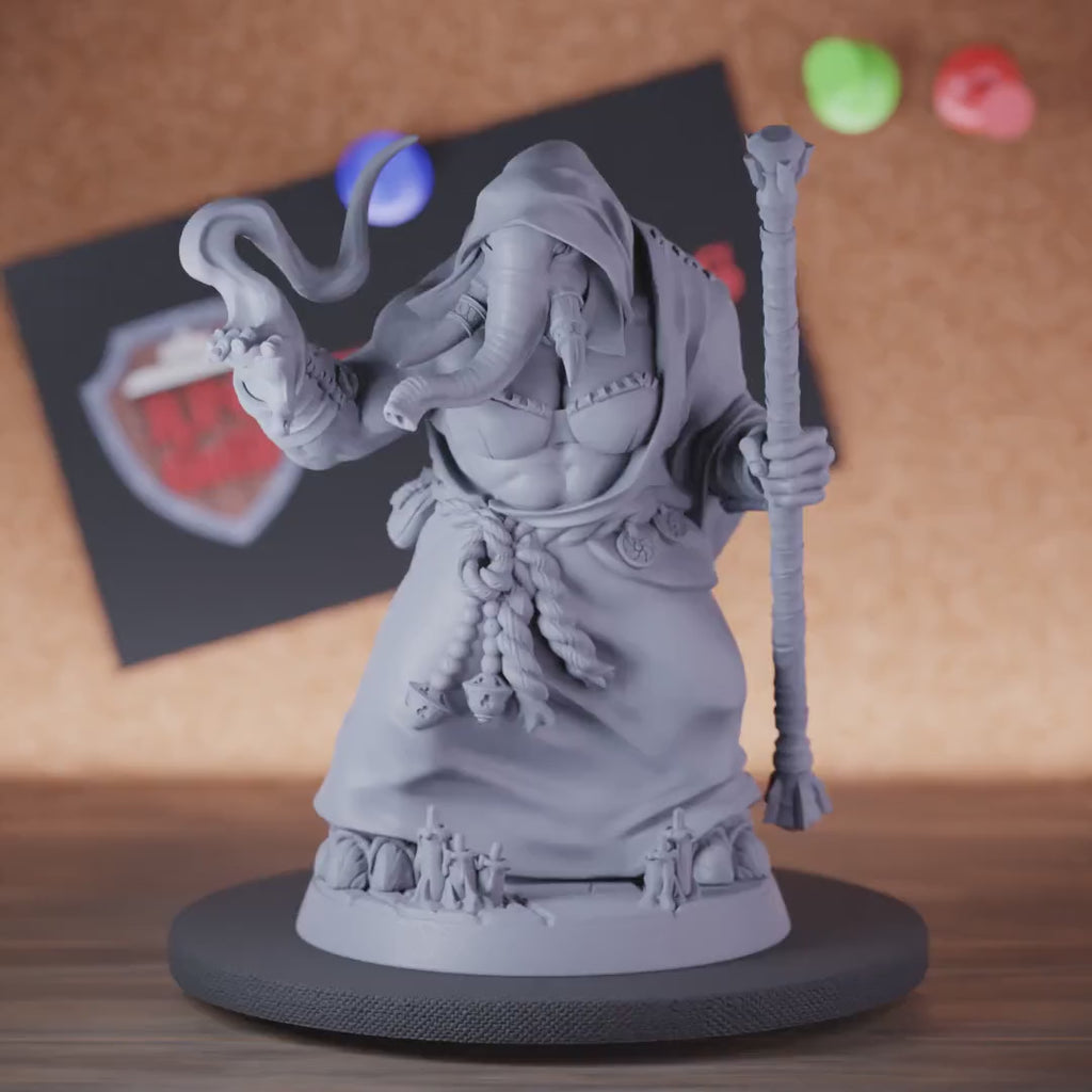 Loxodon 5e | DnD Female Loxodon Priest Staff Miniature