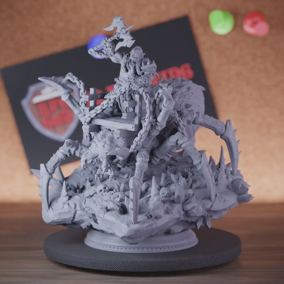 Dwarf 5e | DnD Dwarf Spider Rider Battleaxe Miniature