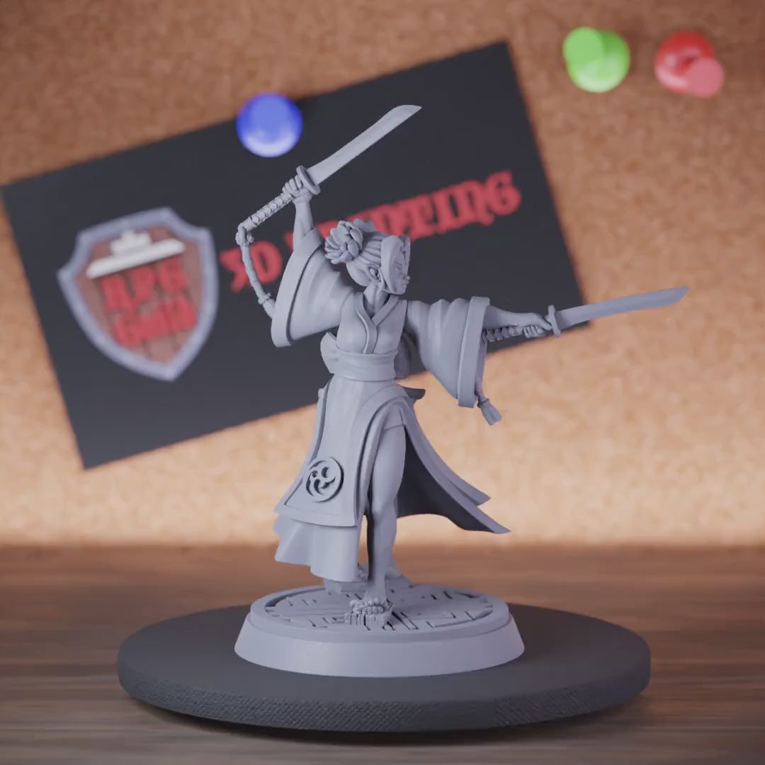 Mönch 5e | DnD Weiblicher Mönch Säbeltanz Miniatur