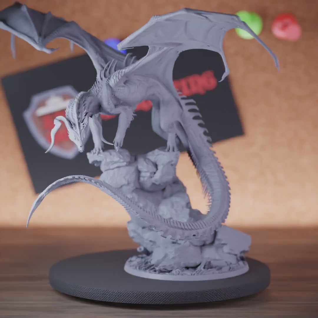 Dragon 5e | DnD Black Stance Dragon  Miniature
