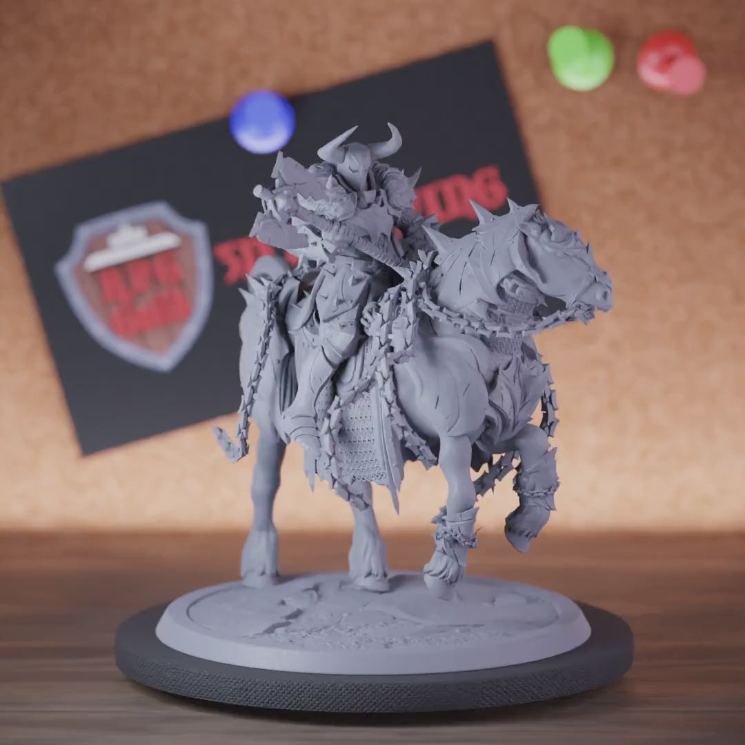 Death Knight 5e | DnD Undead Cavalry Battleaxe Miniature