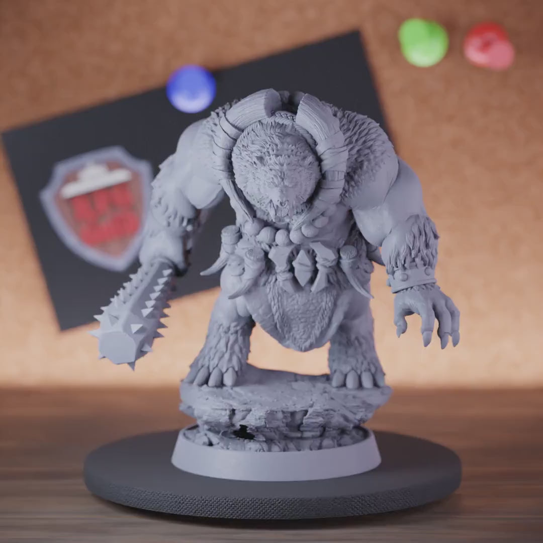 Werebear 5e | DnD Werebear Barbarian Club Miniature