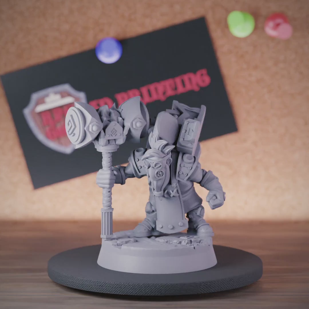 Dwarf 5e | DnD Dwarf Armorer Artificer Hammer Miniature