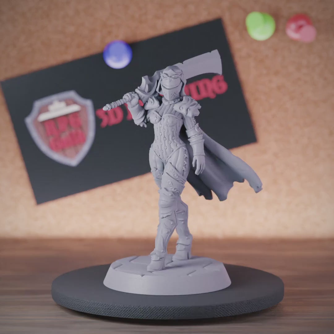 Fighter 5e | DnD Female Fighter Warden Miniature