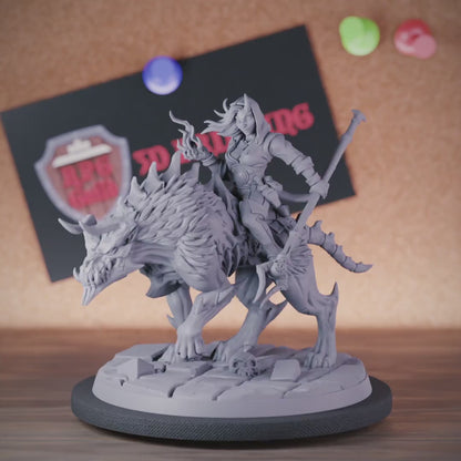 Tiefling 5e | DnD Tiefling Demonhound Rider Miniature