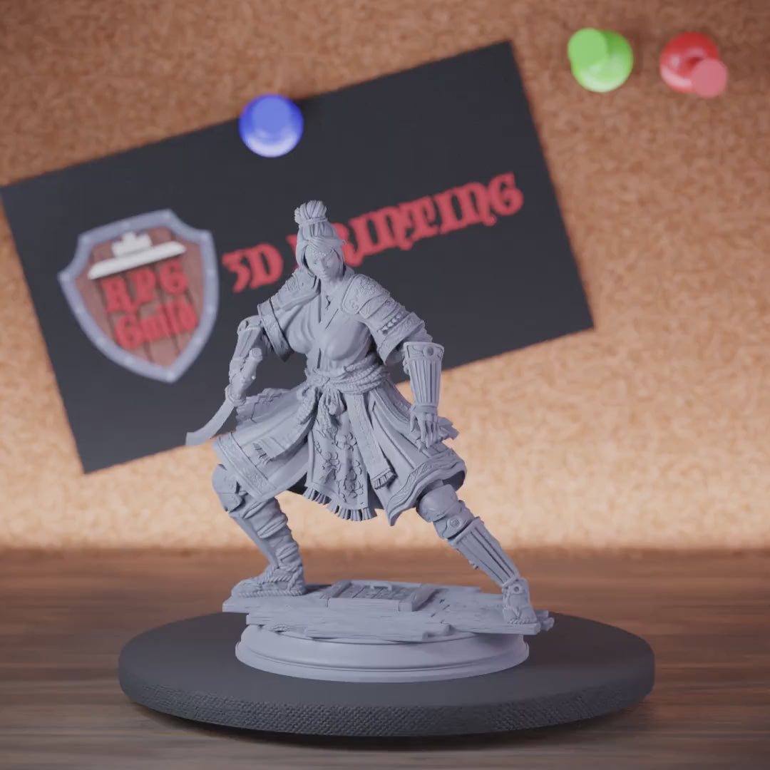 Fighter 5e | DnD Female Scimitar Samurai Miniature