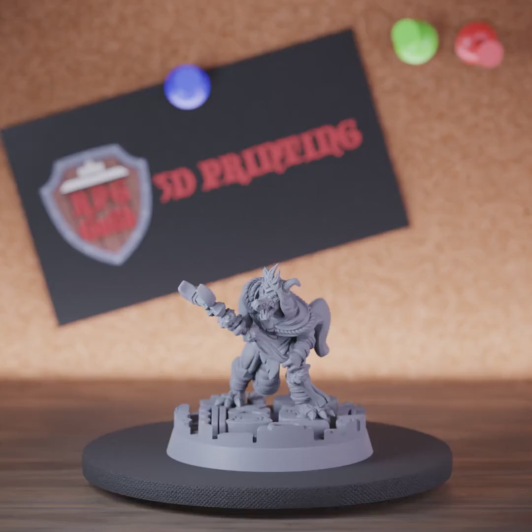 Lizardfolk 5e | DnD Lizardfolk Driud Reptilian Miniature