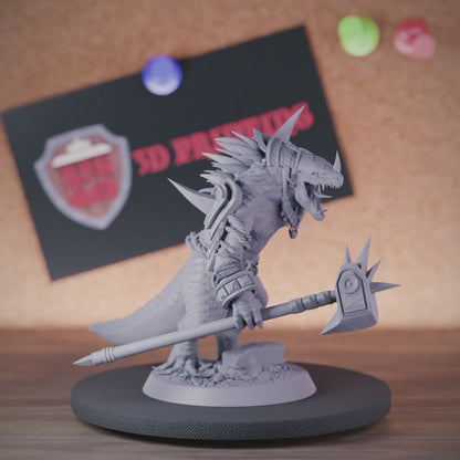 Lizardfolk 5e | DnD Lizardfolk Fighter Warrior Miniature