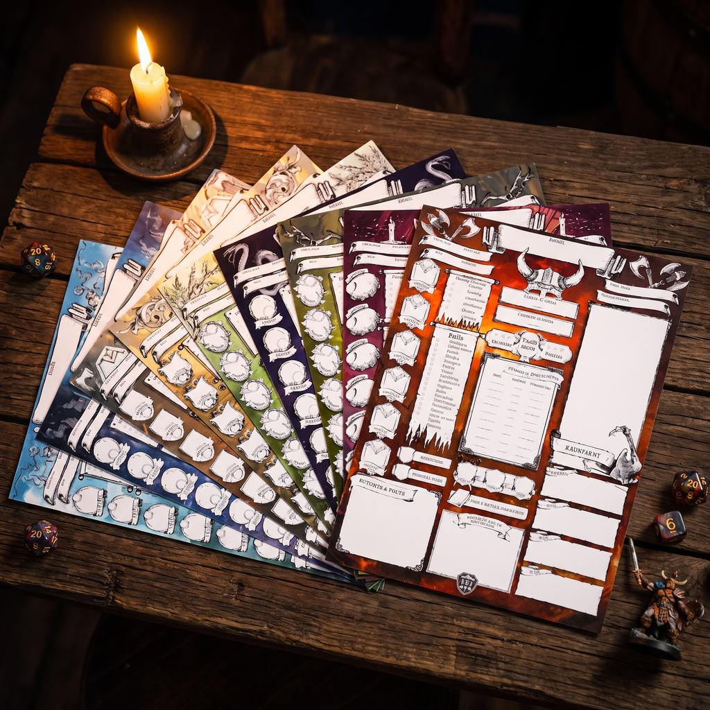 Fiche de personnage D&D 5e imprimable | Sorcier