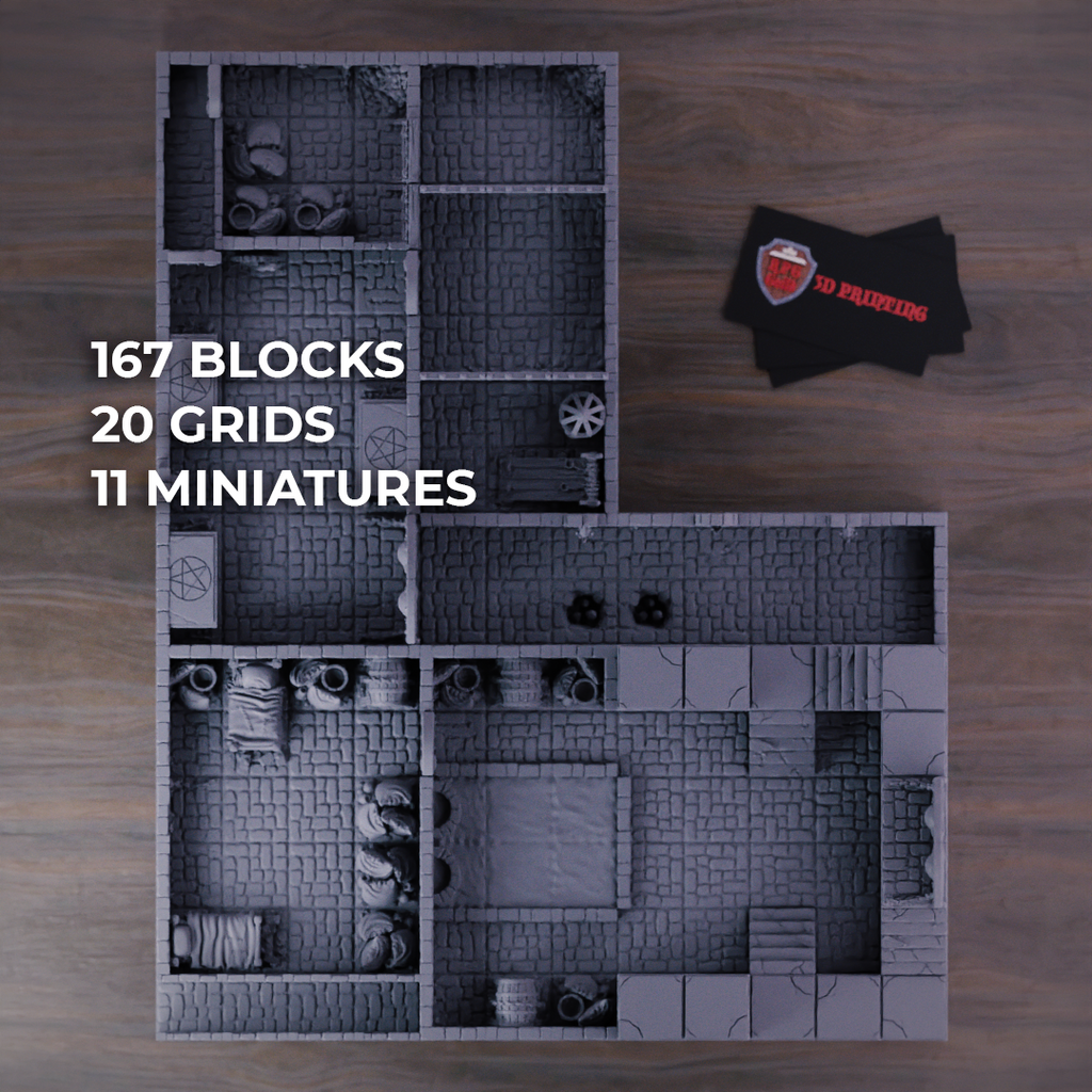 DnD Terrain | Modular Bandit Hideout Dungeon Set