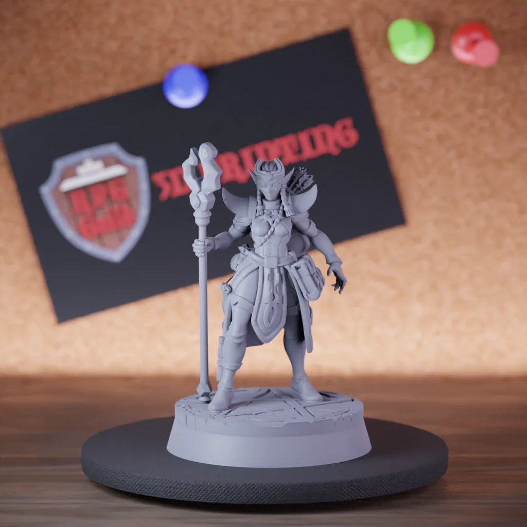 Elf 5e | DnD Female Elf Sorcerer Staff Miniature